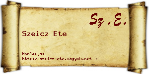 Szeicz Ete névjegykártya